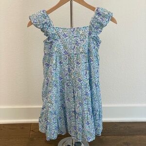 Janie and Jack Blue and White Floral Spring Dress - EUC